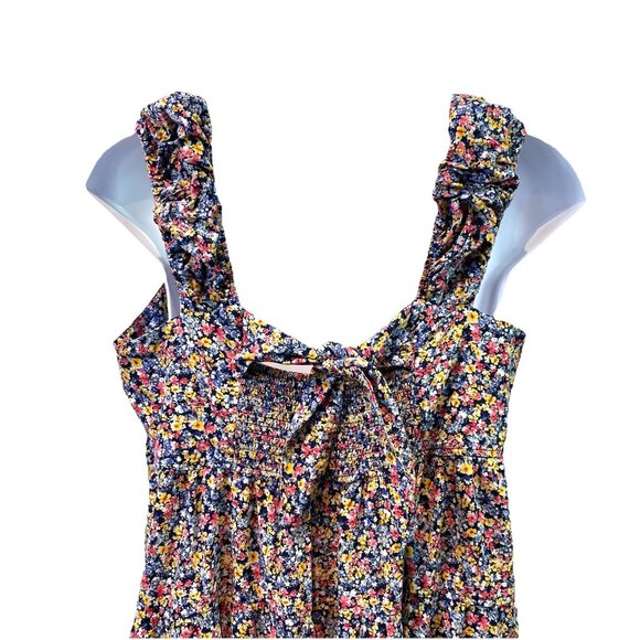 Old Navy Womens Dress Floral Smocked Ruffle Strap Midi Cottagecore Boho Sz XXL - Picture 4 of 11